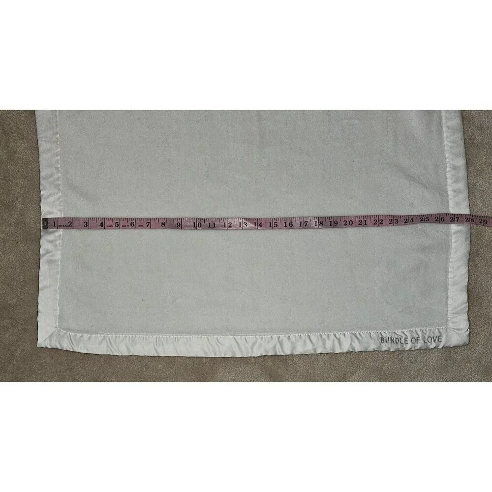 Carter's Bundle of Love White Fleece Baby Blanket Satin Trim 28x39